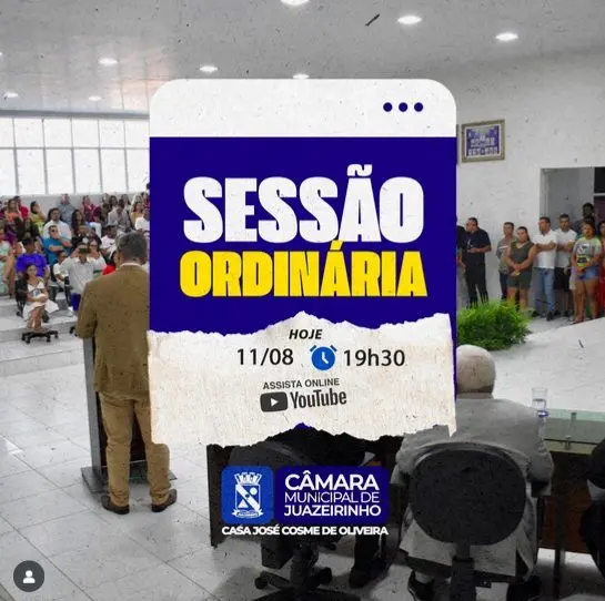 Câmara Municipal de Juazeirinho realiza sessão ordinária nesta segunda-feira 11/08