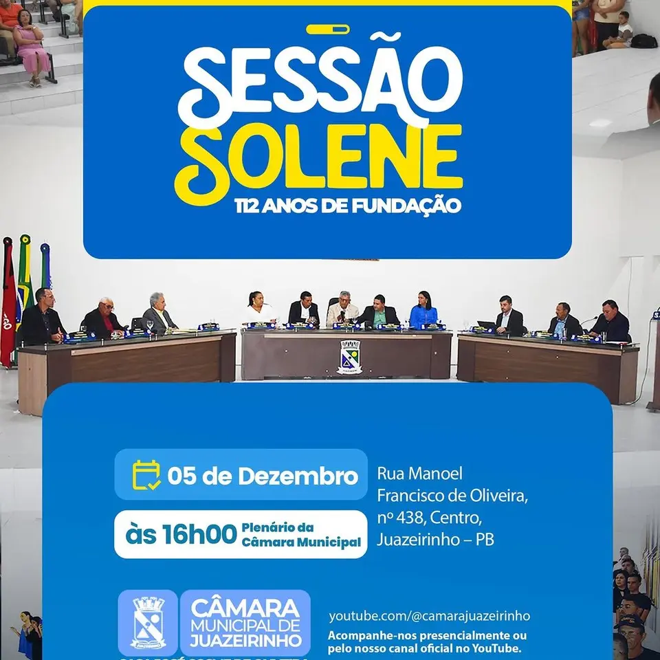 Câmara de Juazeirinho homenageia cidadãos em Sessão Solene