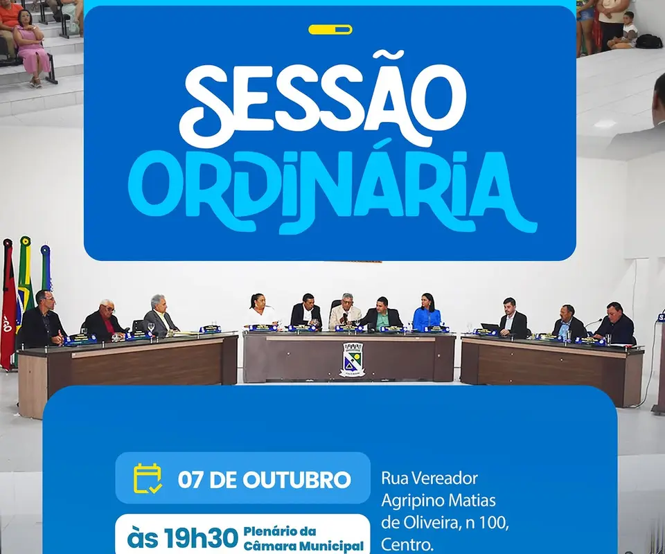 Câmara Municipal realiza Sessão Ordinária nesta quarta-feira às 19h30