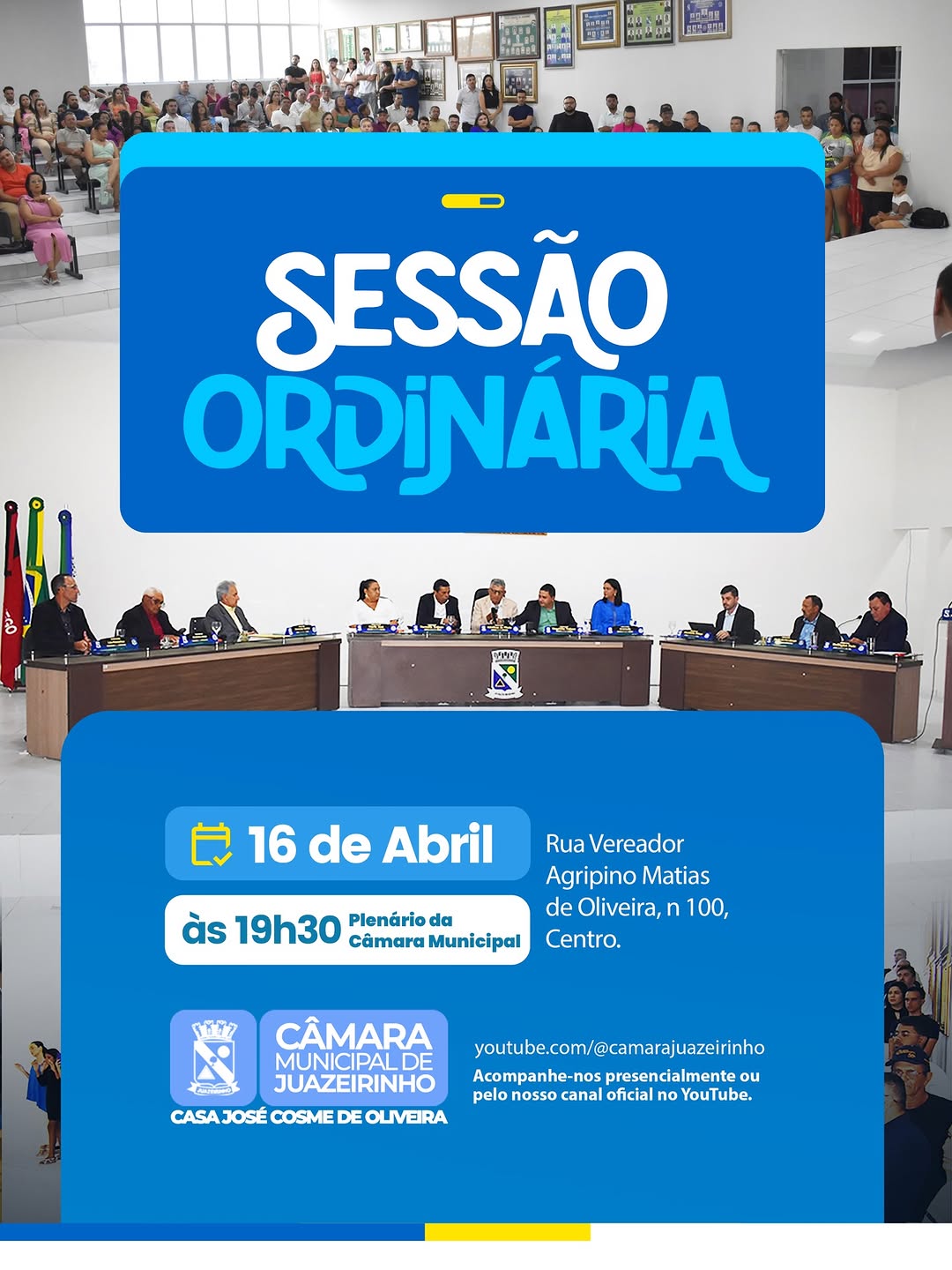 📢 Amanhã é dia de Sessão Ordinária!