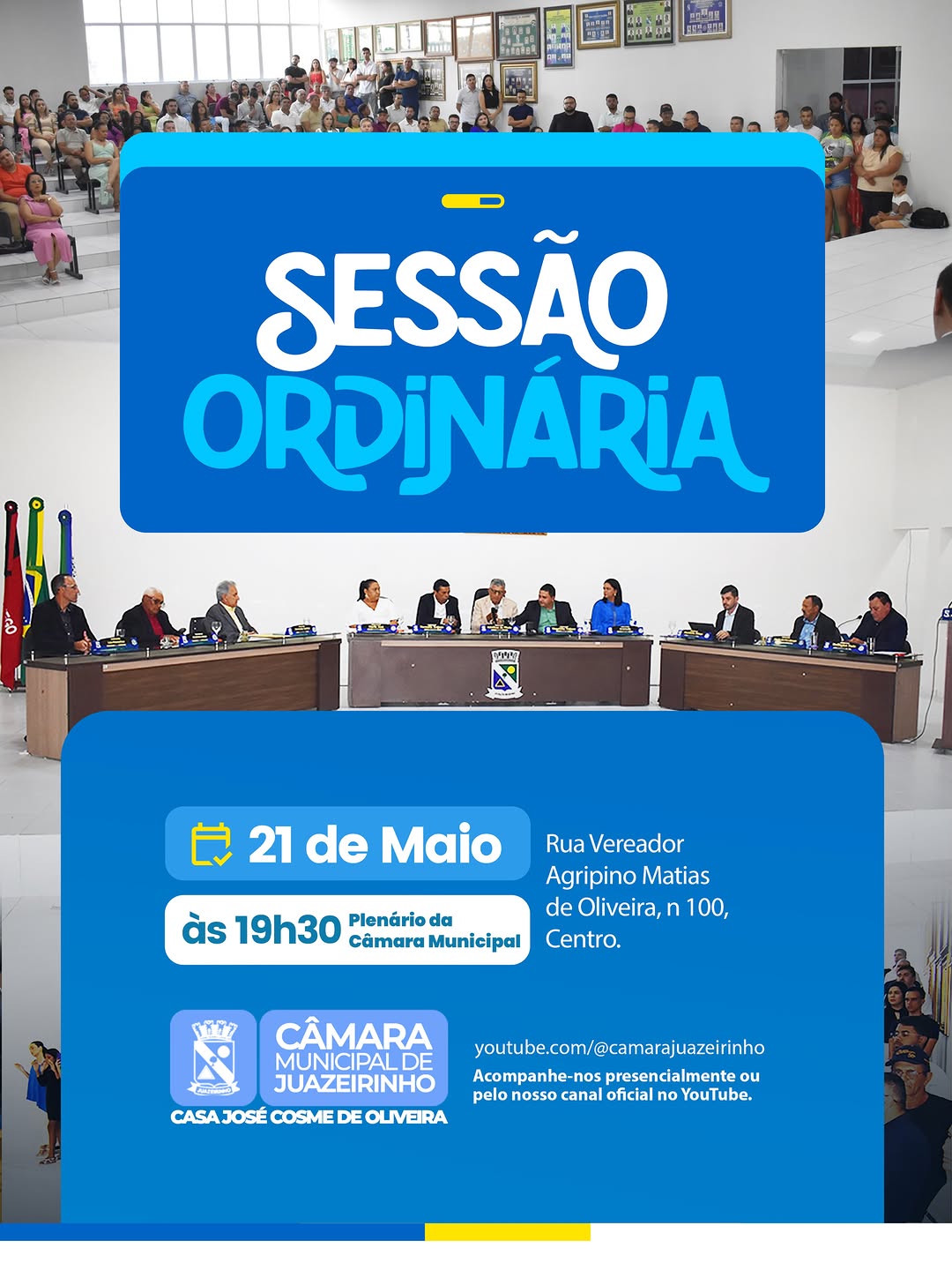 📢 Amanhã é dia de Sessão Ordinária!