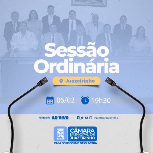 Juazeirinho realiza sessão ordinária na Câmara Municipal nesta quinta-feira