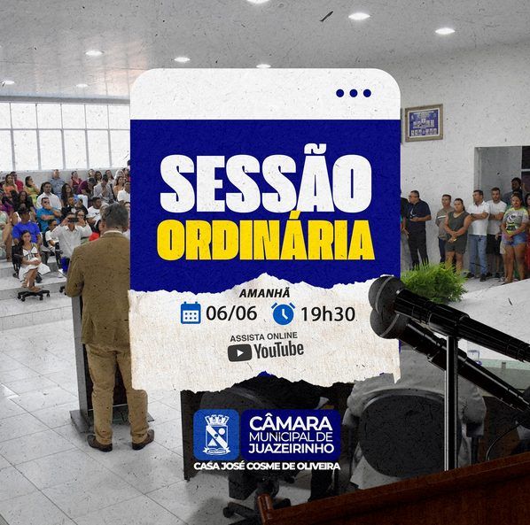 Câmara Municipal realiza Sessão Ordinária nesta sexta-feira, 06 de junho