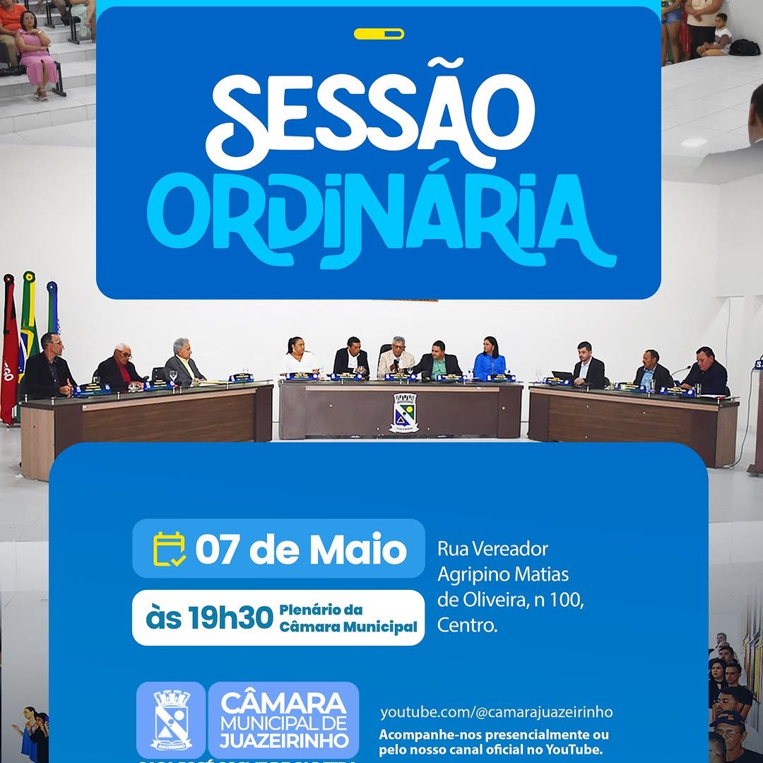 Câmara Municipal realiza Sessão Ordinária hoje com transmissão ao vivo